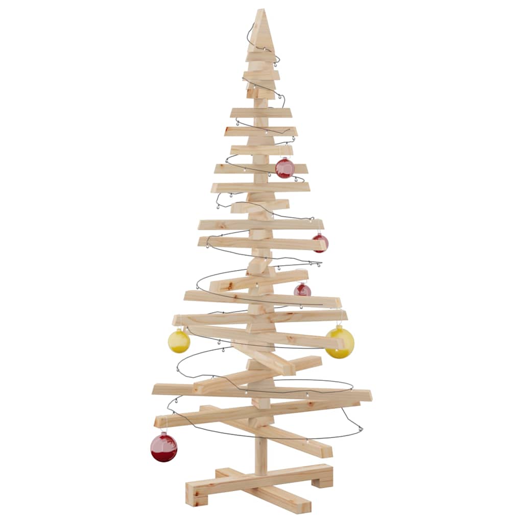Wooden Christmas Tree for Decoration 120 cm Solid Wood Pine
